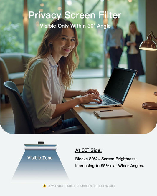 TOPrivaTech Laptop Privacy Screen 15.6” 16:9 Anti-Glare Blue Light Filter
