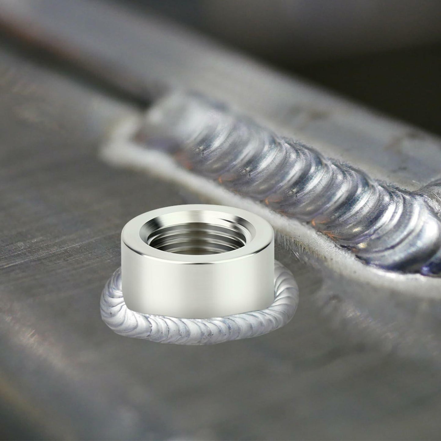 GASHER 4PCS Aluminum 1/4" NPT Weld-On Bung Female Pipe Thread Fuel Fittings