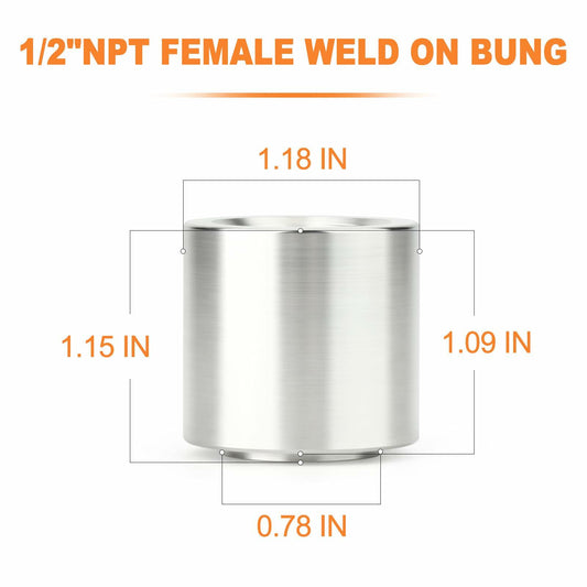 GASHER 4PCS Aluminum 1/4" NPT Weld-On Bung Female Pipe Thread Fuel Fittings