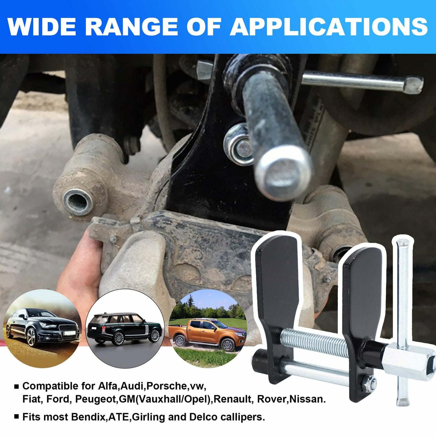 FullMayPro Brake Pad Spreader Caliper Piston Compression Tool for Cars