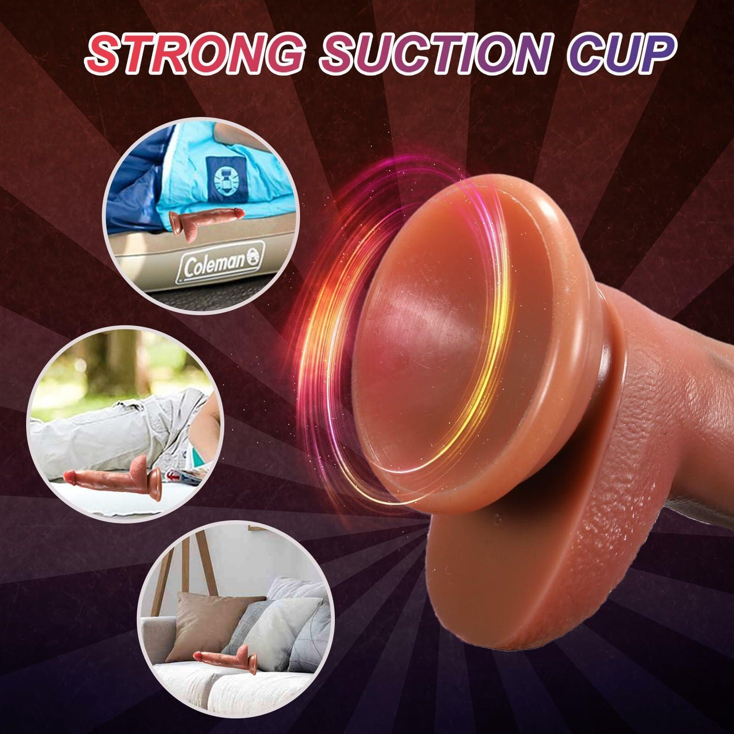 6.3" Realistic Silicone Dildo with Suction Cup G-Spot Anal Unisex Adult Toy