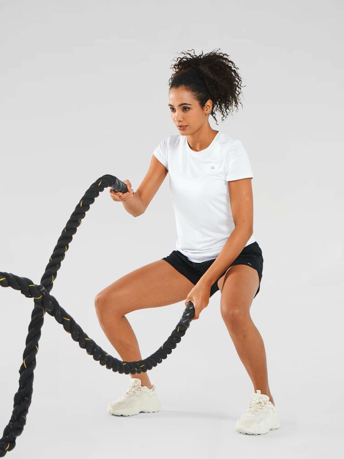 ALLZERO Feel Fit™ Women’s Workout Top Short Sleeve Athletic T-Shirt White 2XL