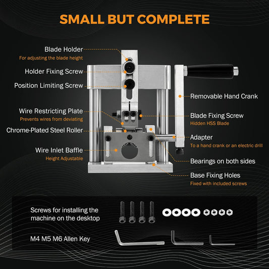 BEAMNOVA Mini Hand Crank Wire Stripper 2-20mm Manual Copper Stripping Tool