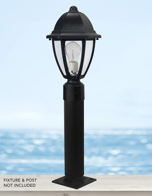 Solus S347-BK Pier Mount Adapter 3" Stub Post Black Aluminum with Hardware