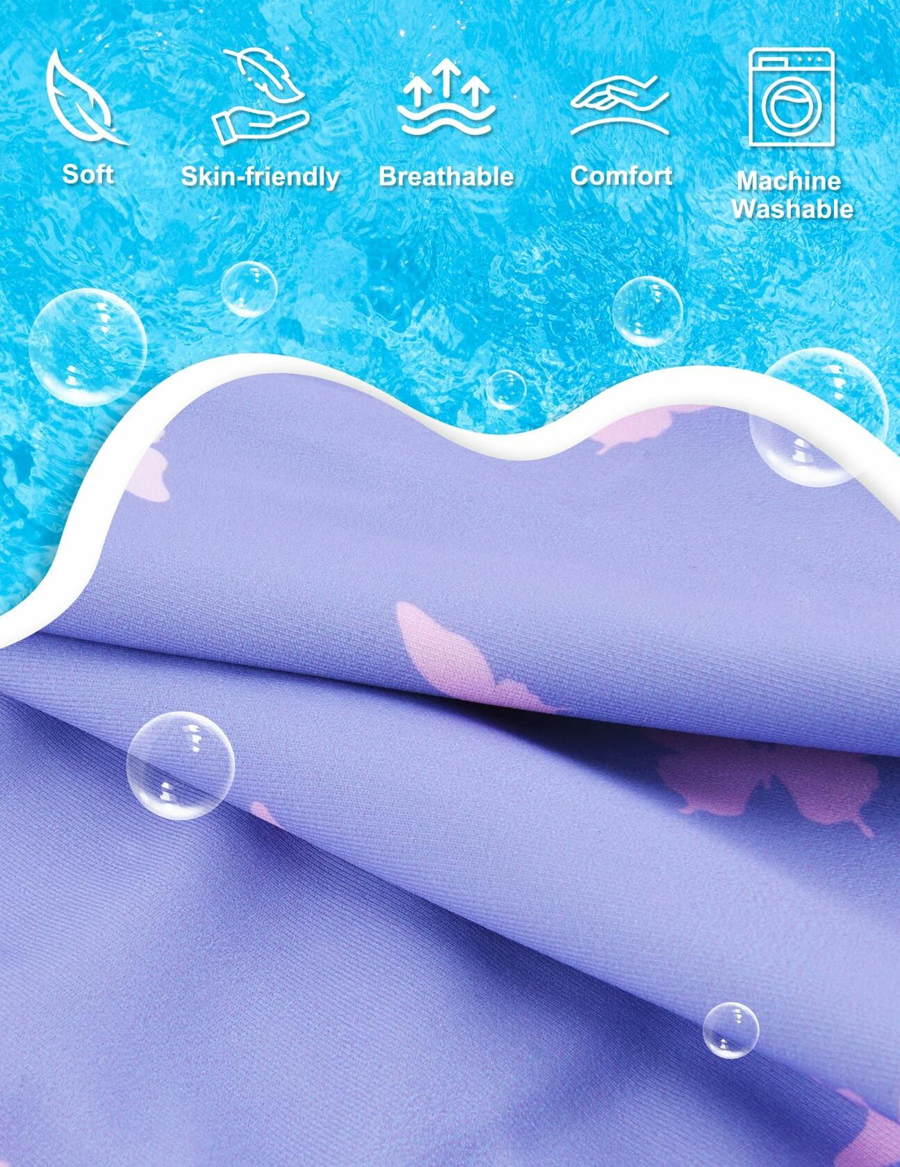 Toddler Girl Swimsuit One-Piece Purple Butterfly UPF 50 Size 7-8 Summer