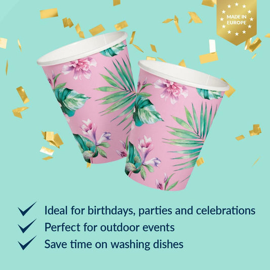 PAW 50-Pack Disposable Paper Cups 8.5oz Hot & Cold Ice Cream Theme