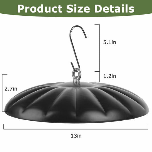 KIMERSE Metal Squirrel Baffle Bird Feeder Cover 13” Weather Guard Dome