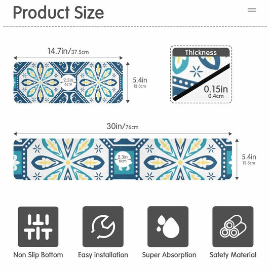 Kitchen Sink Splash Guard 14.7" Faucet Mat Water Absorbent Foldable Washable