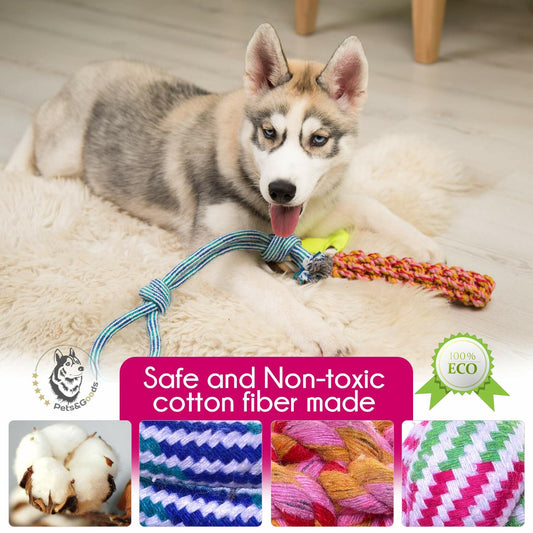 Pets&Goods Rope Dog Toys 13-Pack Durable Cotton Chew Tug Toys