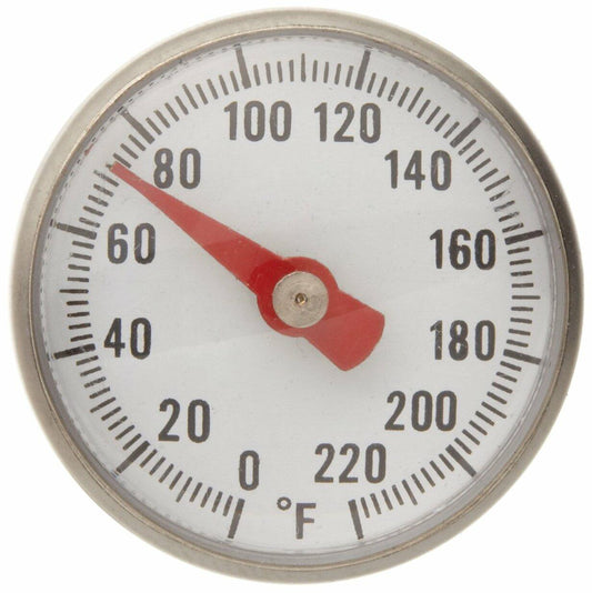 Supco ST02 Stainless Steel Pocket Dial Thermometer 5in Stem 0-220F