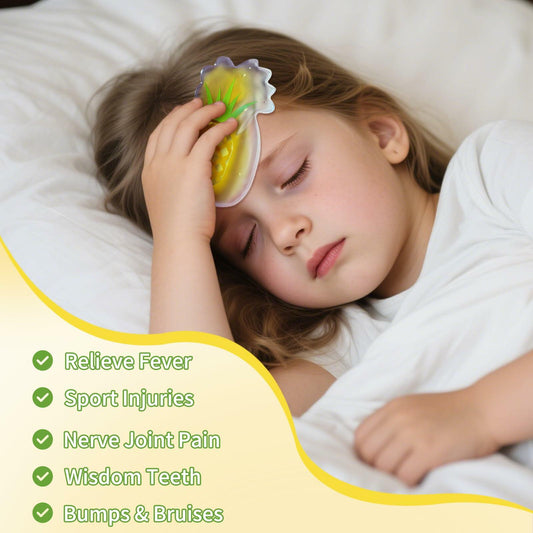 Kid Ice Packs 4PCS Pineapple Gel Reusable Boo Boo Cold Pack Head Shoulders Feet