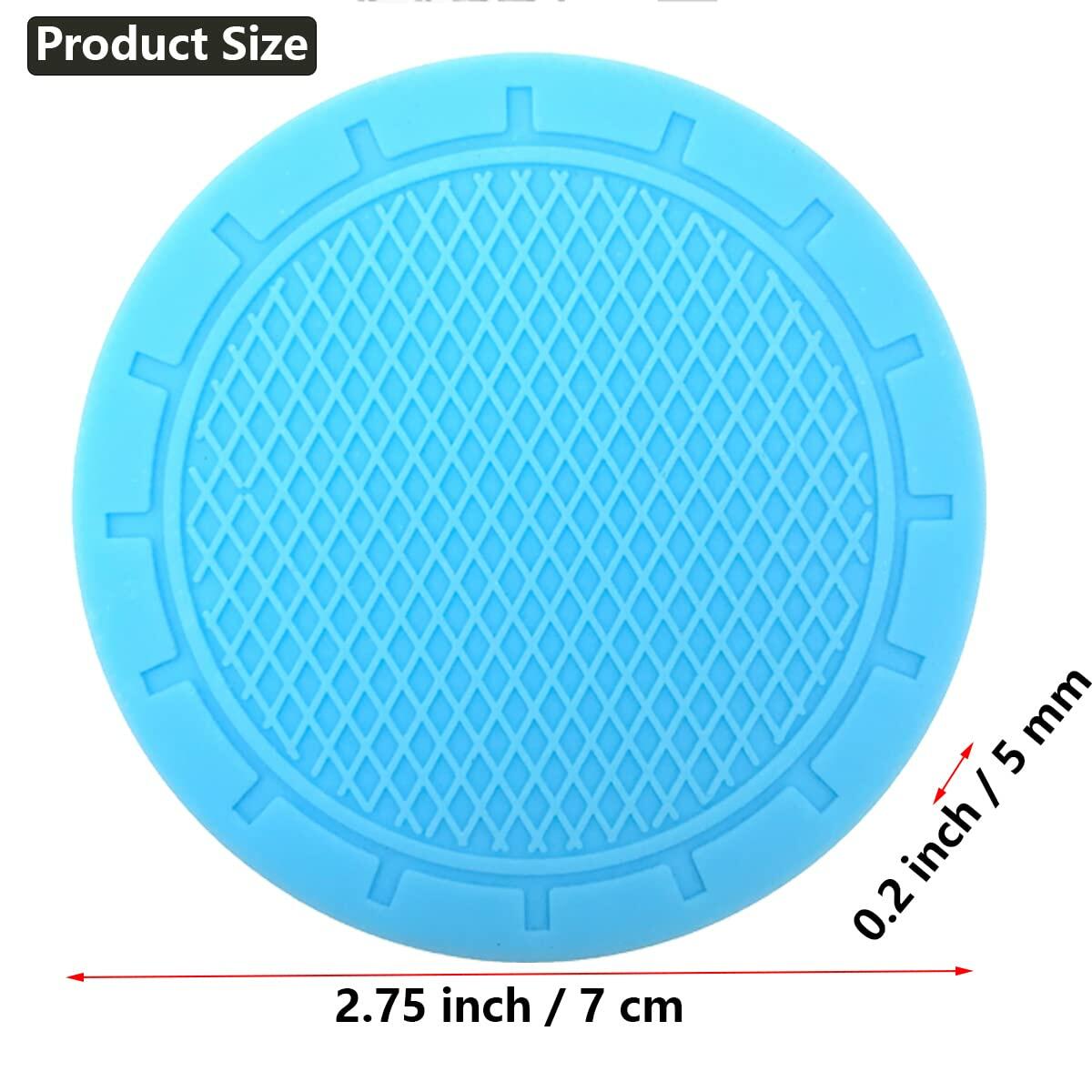 4-Pack Cup Holder Coasters 2.75” Non-Slip PVC Car Accessory Gray