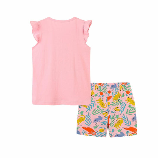 Zlwse Toddler Girls Summer Outfit Cotton Tank Top & Shorts Set 2T-7Y