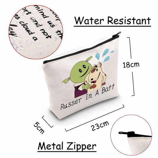 JXGZSO Cartoon Cosmetic Makeup Zipper Bag Russer In A Baff Polyester