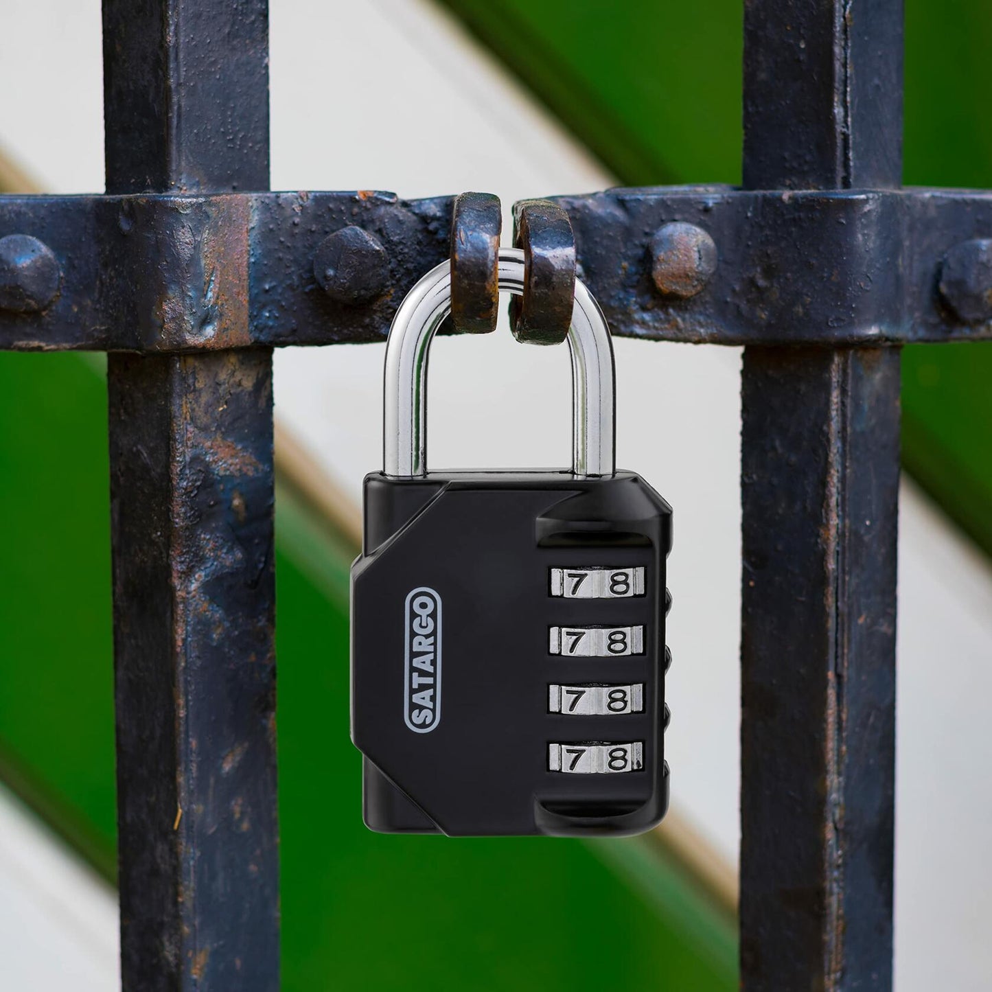 Satargo 4 Digit Combination Lock Cut Resistant Gym Padlock Yellow 2 Pack