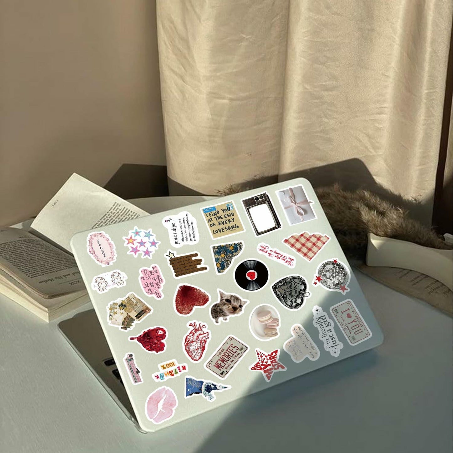 Scrapbook Stickers Vinyl Waterproof 100 PCS Multi-use Colorful Decals