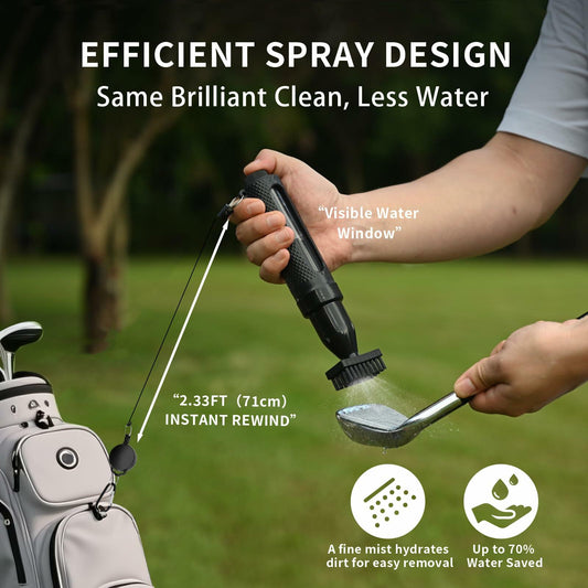 Wynaura Pro Golf Club Cleaner Brush Set with Groove Sharpener & Towel Black