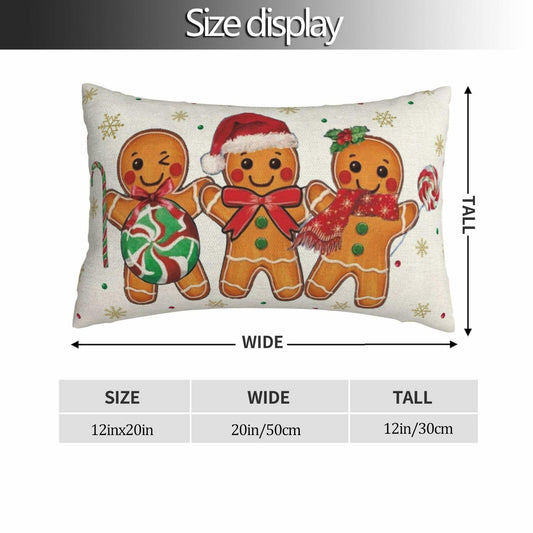 OFIRD Merry Christmas Pillow Covers 12x20 Green Linen Pack of 2 Lumbar Case