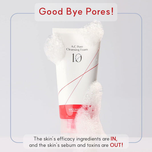 MIGUHARA A.C Pore Cleansing Foam Korean Skincare Face Wash 120ml 4.05oz
