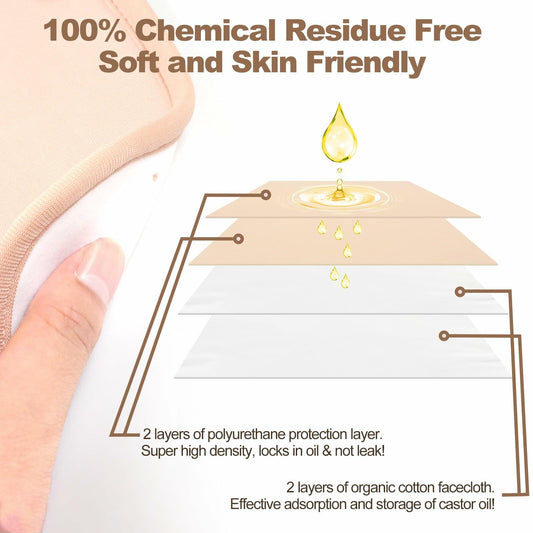 vyaji Organic Castor Oil Pack Wrap Kit Adjustable Straps Waterproof Purple