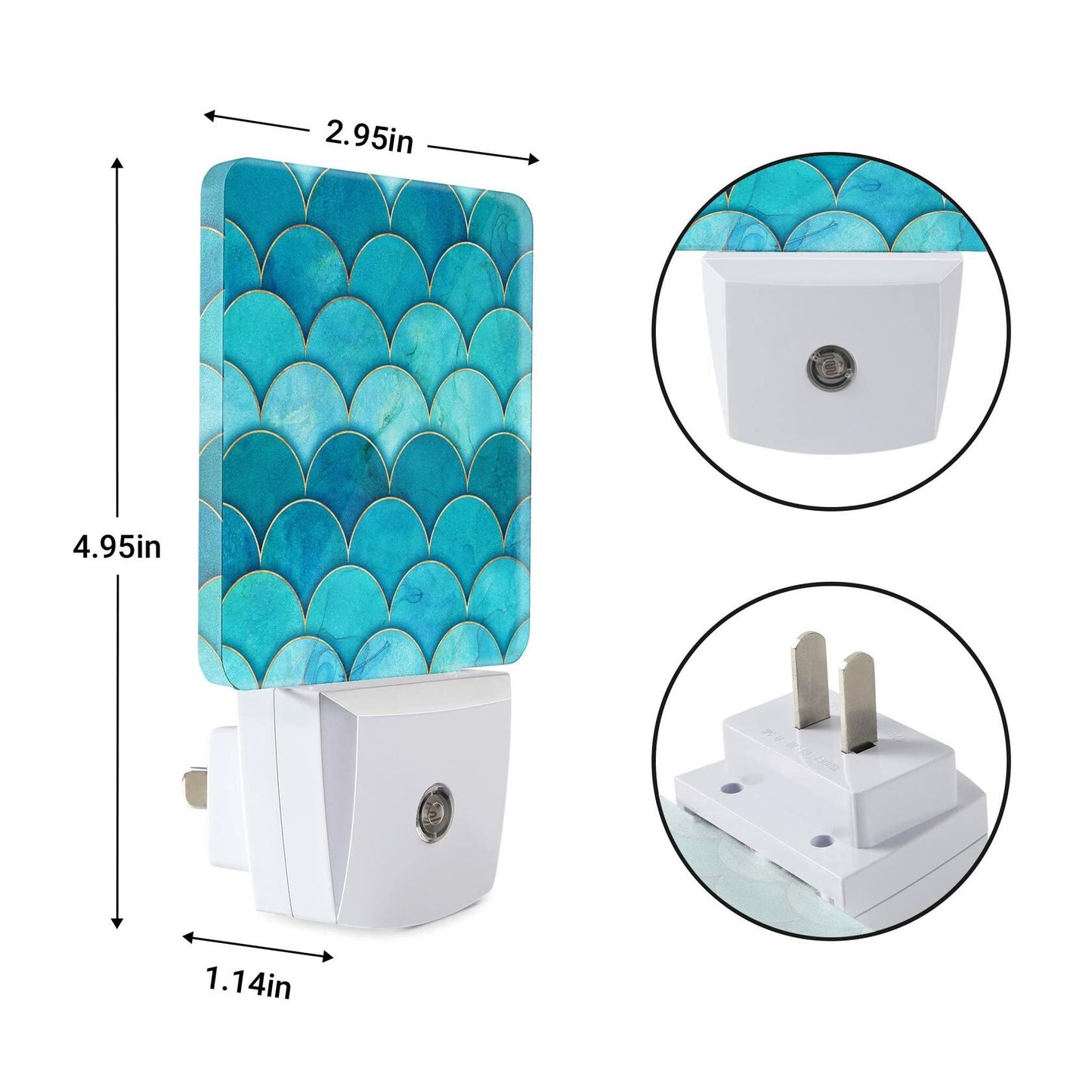Caifujiqi Night Light Plug-in Dusk to Dawn Sensor White LED Plastic Modern