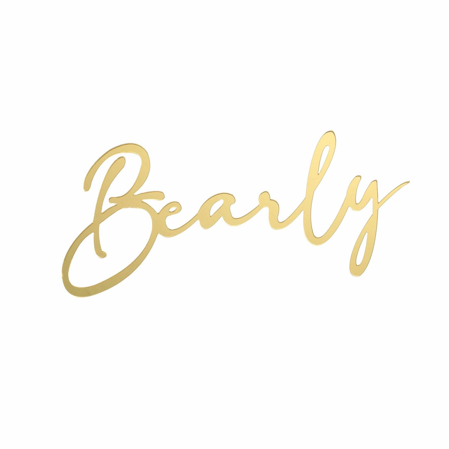 We Can Bearly Wait Gold Acrylic Cake Charm Baby Shower Gender Reveal