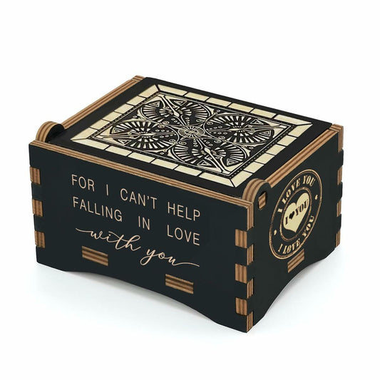Sooharic "Can't Help Falling in Love" Wooden Music Box Gift for Her