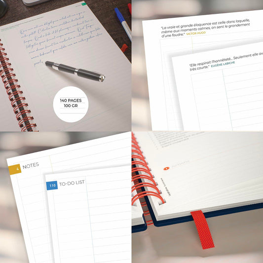 KIIMEO Premium Notebook B5 140 Pages 1 Erasable Page Felt-tip Pen Included