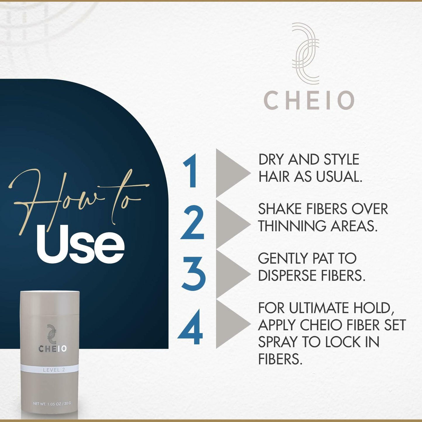 Cheio Hair Thickening Fibers 30g Level 2 Medium Brown Keratin Fibers