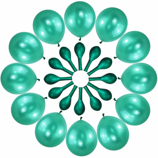 QIKOOLAA Pearl Green 12in Latex Balloons 120 Pack Green Christmas Party