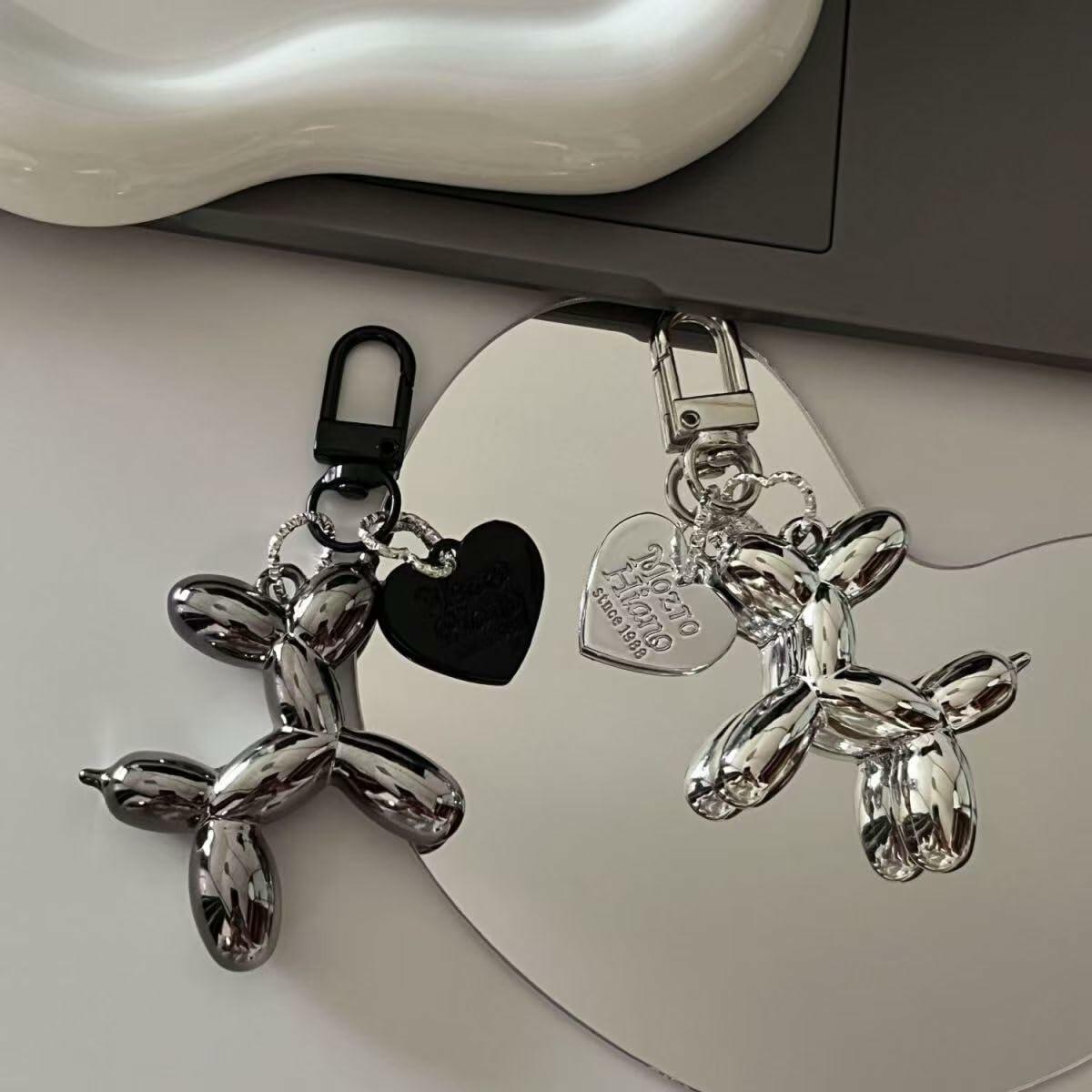 QIKAIDE 3-Pack Jelly Balloon Dog Keychain for Women Handbag & Car Keys