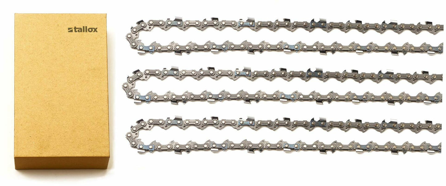 Tallox 3 Pack 14" Chainsaw Chains 3/8 LP .043 52 Drive Links