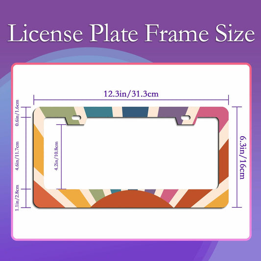 TUBAMQ Groovy Sun Aluminum License Plate Frame Rustproof US Canada Std