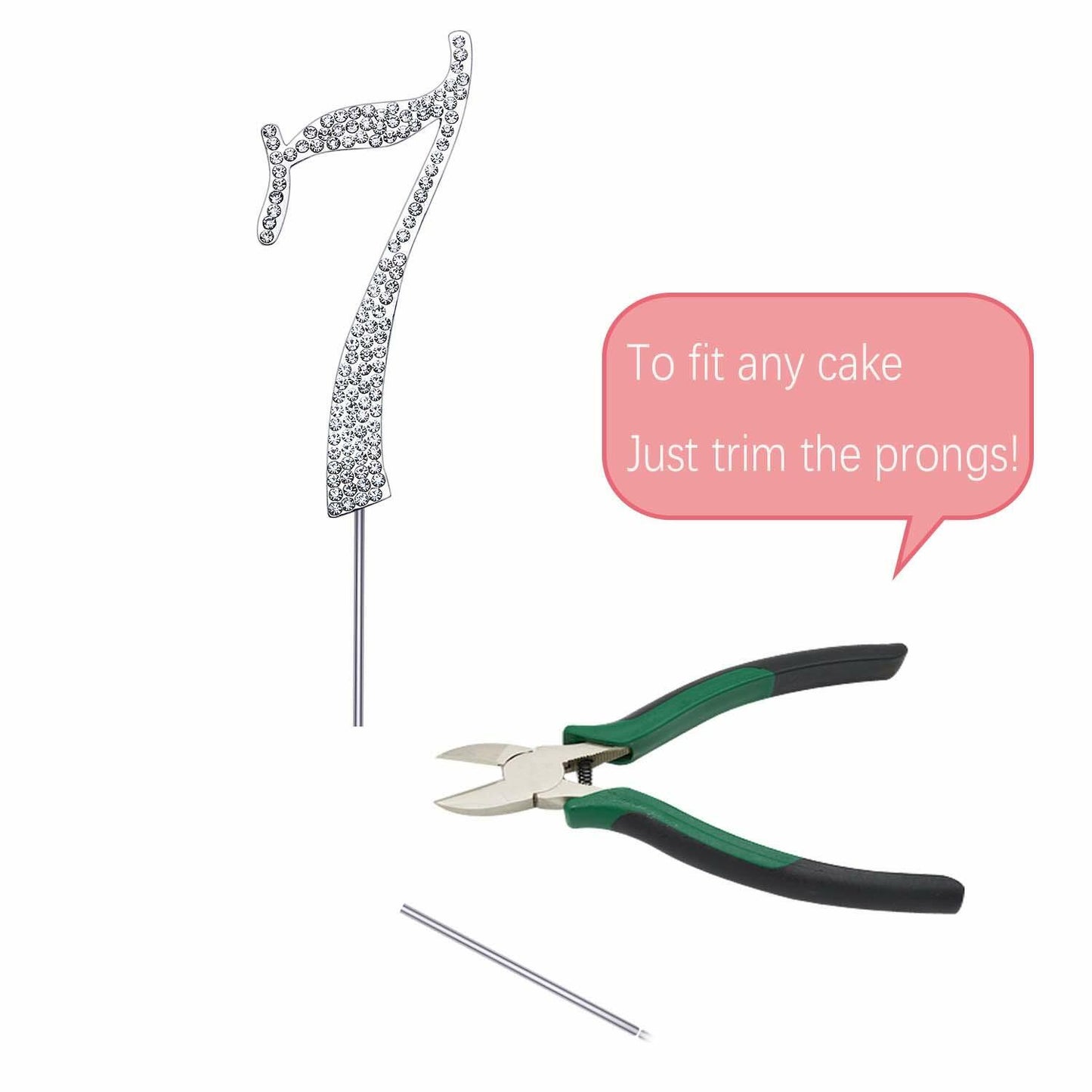 MAGJUCHE Silver 27" Crystal Number 27 Cake Topper Birthday Anniversary