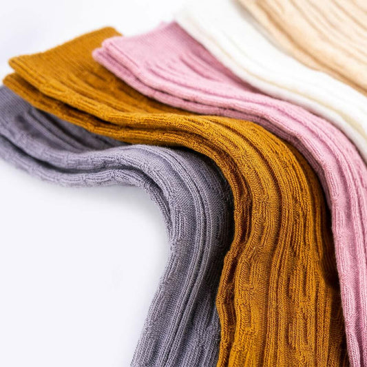 Zumou Toddler Knee High Socks Cable Knit Cotton Assorted 8-Pack Size 1-3T