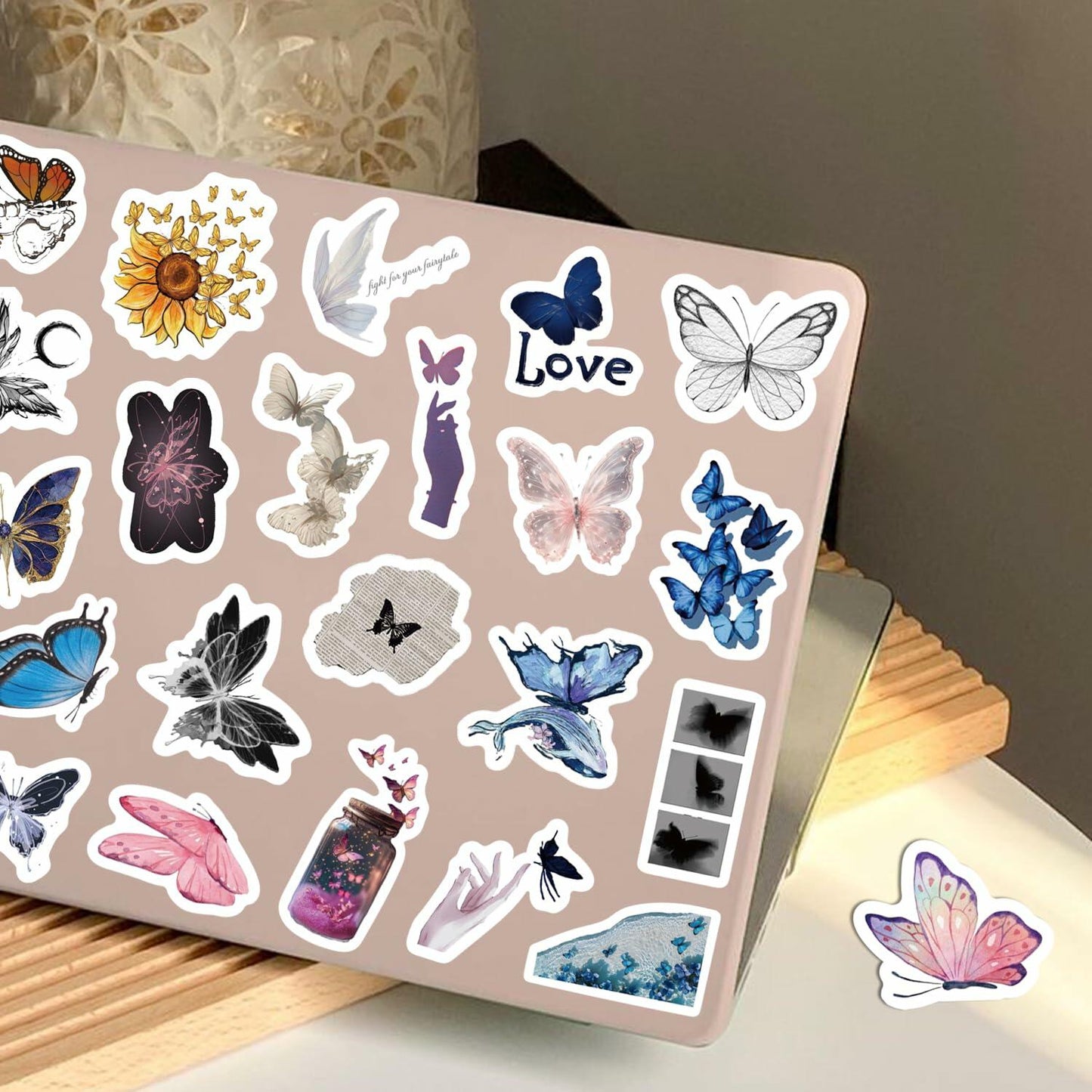 Sunvalley Butterfly Stickers 100 PCS Assorted Vinyl Waterproof Cute Aesthetic