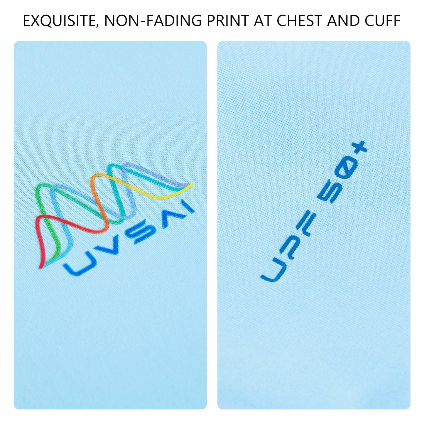 UVSAI Men’s UPF 50+ Short Sleeve Shirt Sky Blue Hiking Fishing Performance Tee