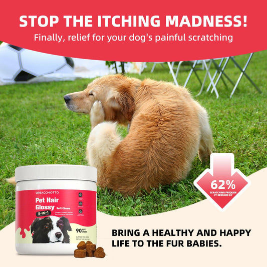 BestBy11/25 Orsacchiotto Collagen Dog Chews Beef Flavor 90 Count Itch Relief