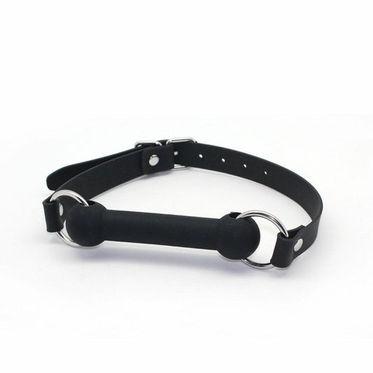 SMspade Sex Mouth Gag Bit Dog Bone Black BDSM Bondage Restraint
