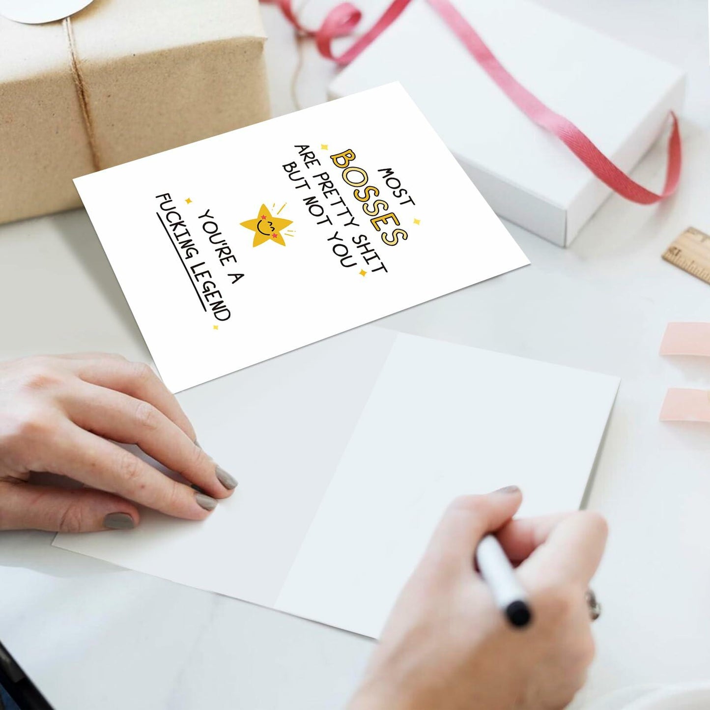 Ogeby Funny Boss Day Card for Him & Her | Humorous Appreciation Gift