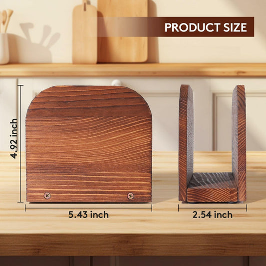 DEBETOOL Upright Wooden Napkin Holder Natural Rustic Tabletop Kitchen Decor