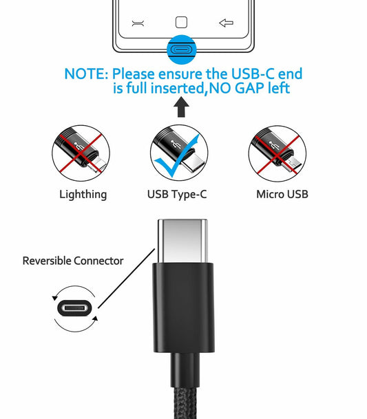 USB-C Charging Cable Short Cord for iPhone 15 Pro Max iPad MacBook