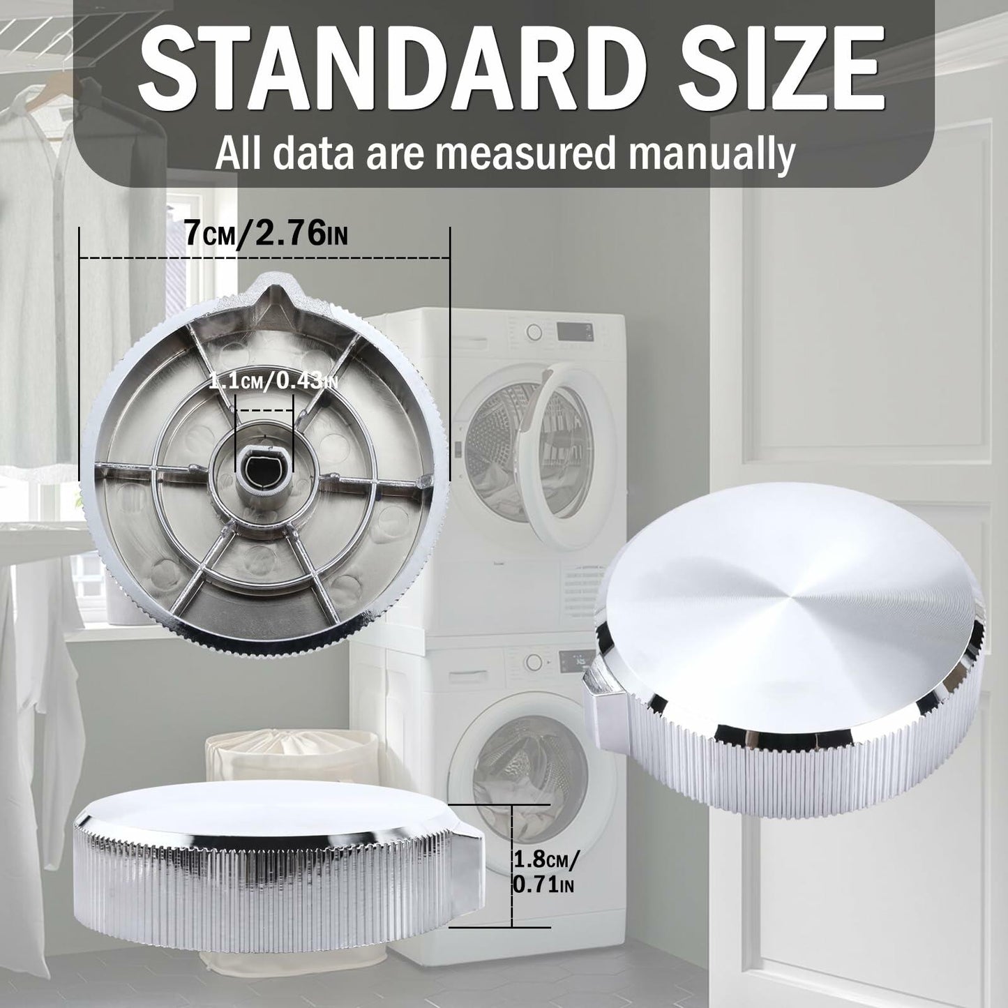 Dryer Washer Control Knob Large 2PCS Fits Whirlpool Maytag W11675852