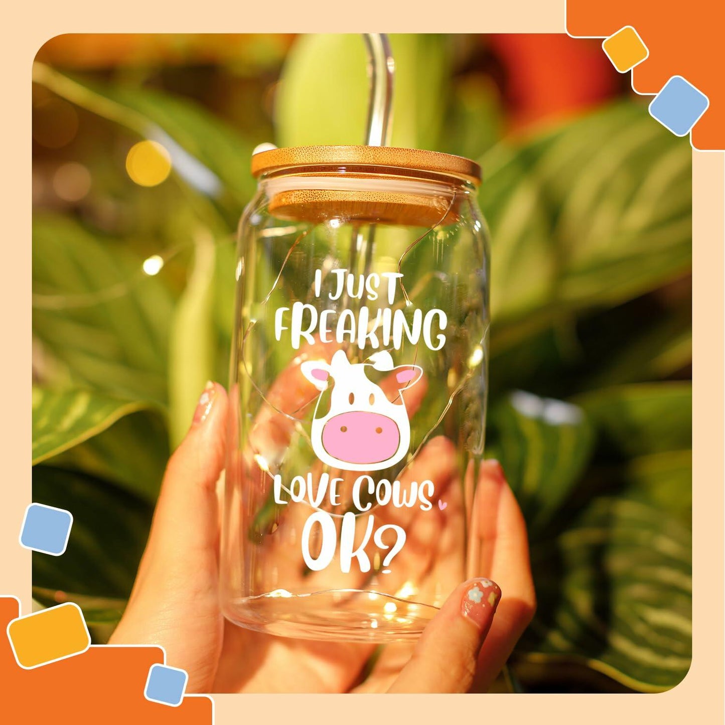 NewEleven 16oz Coffee Mug Cow Gifts For Women Cute Funny Birthday Gift