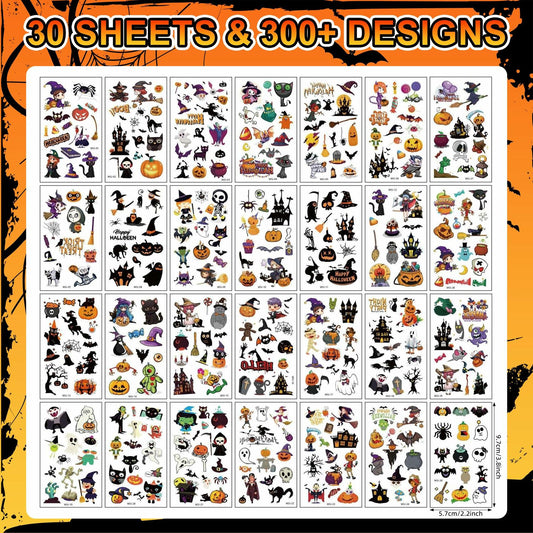 Halloween Temporary Tattoos for Kids 30 Sheets Party Favors