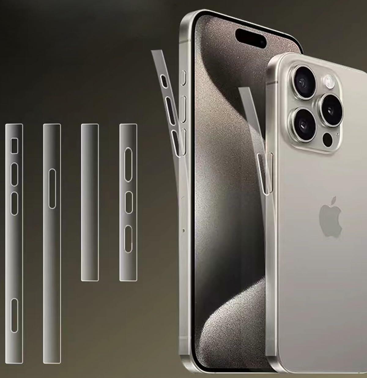 iPhone 15 Pro Side Protective Film TPU Hydrogel Ultra Thin 3-Pack iyanzi