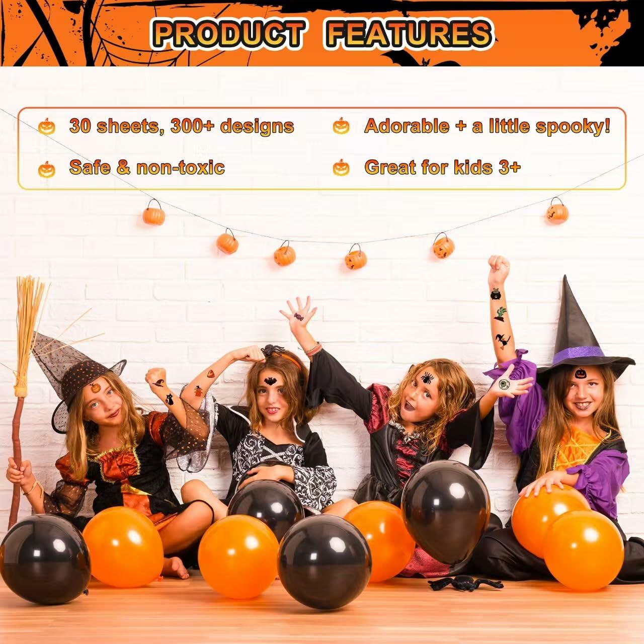 Halloween Temporary Tattoos for Kids 30 Sheets Party Favors