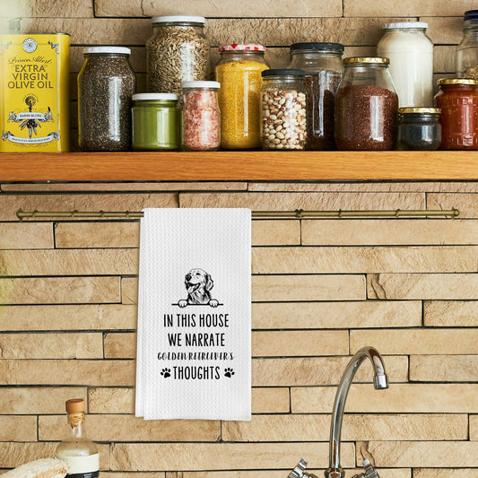 Qpenm Golden Retriever Kitchen Dish Towels - Golden Dog Lovers Hand Tea Towel 16