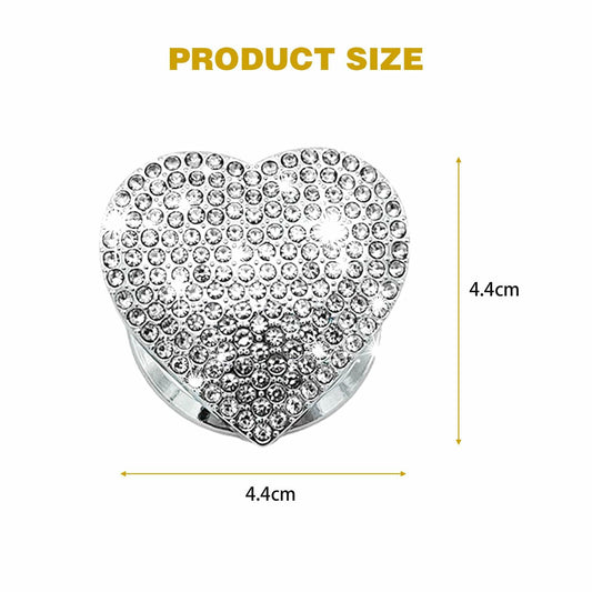 Heart-Shaped Car Engine Start Button Cover Bling Interior Decor White