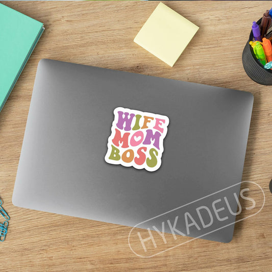 3Pcs Wife Mom Boss Stickers Funny Mom Life Waterproof Vinyl Decals